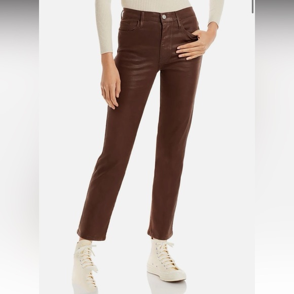 🆕 FRAME Le Sylvie Coated Jeans - Picture 2 of 9